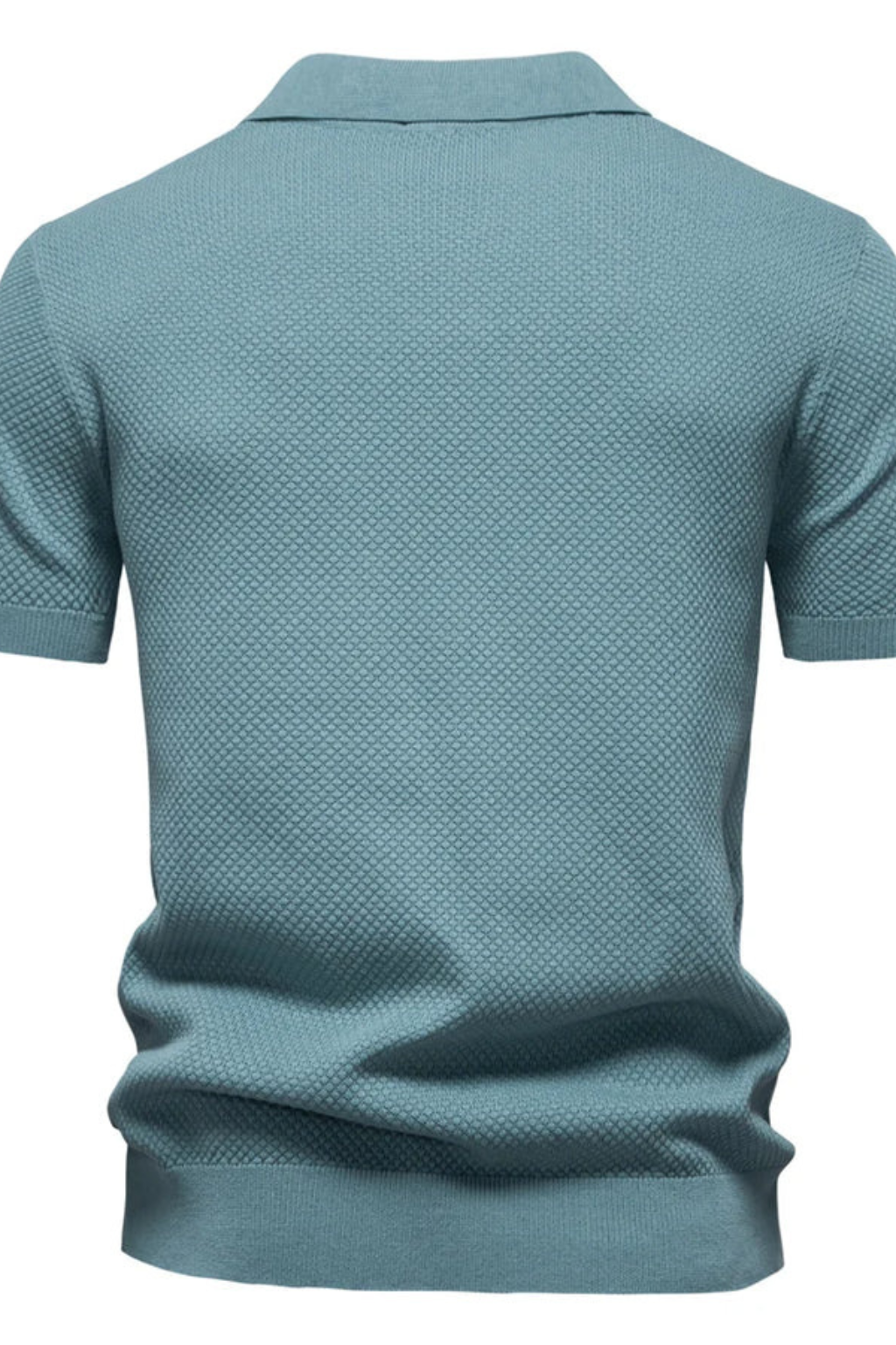 Polo homme maille texturée manches courtes col polo slim casual élégant