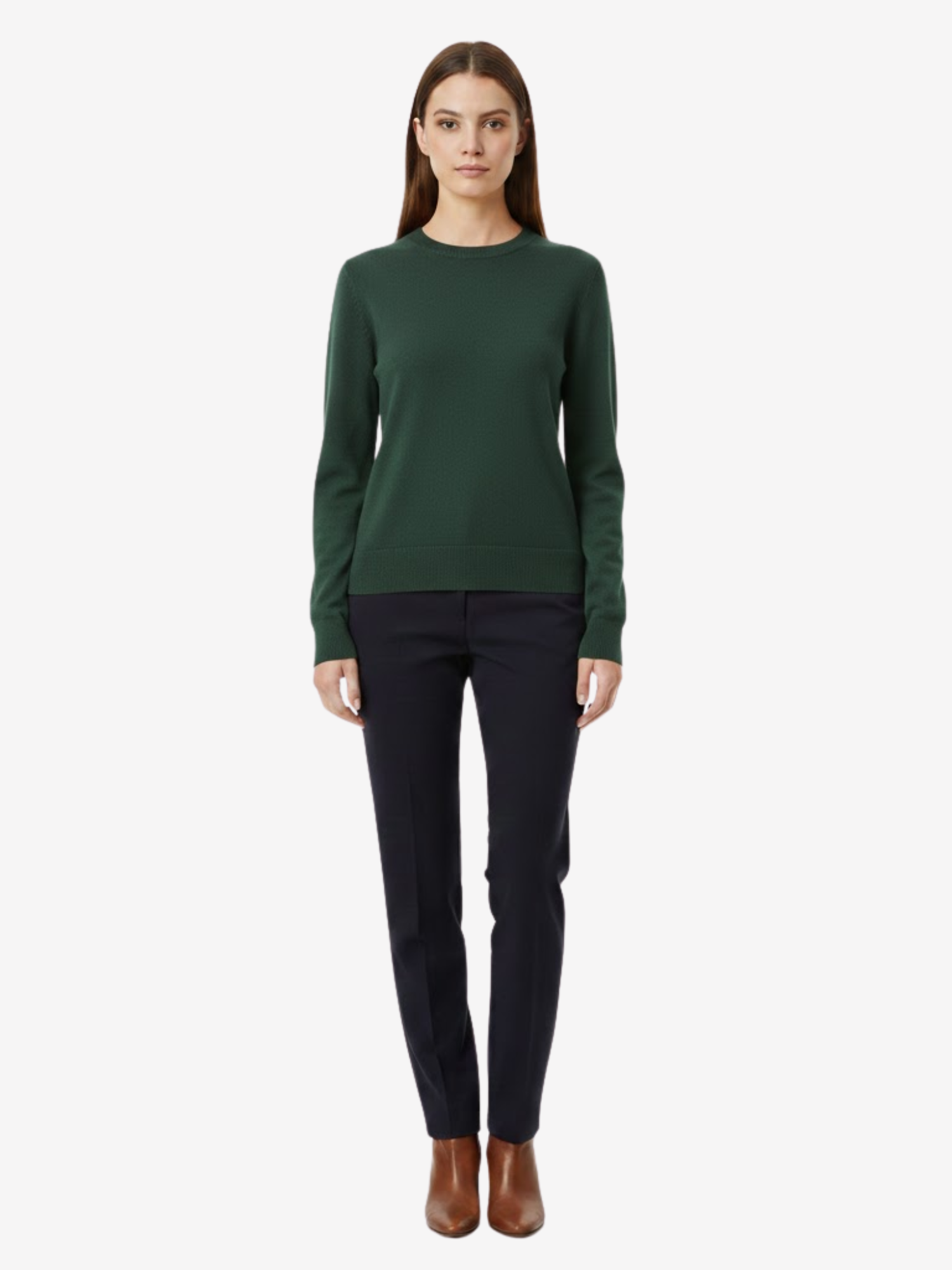 Pull Femme en Maille Fine à Col Rond et Manches Longues