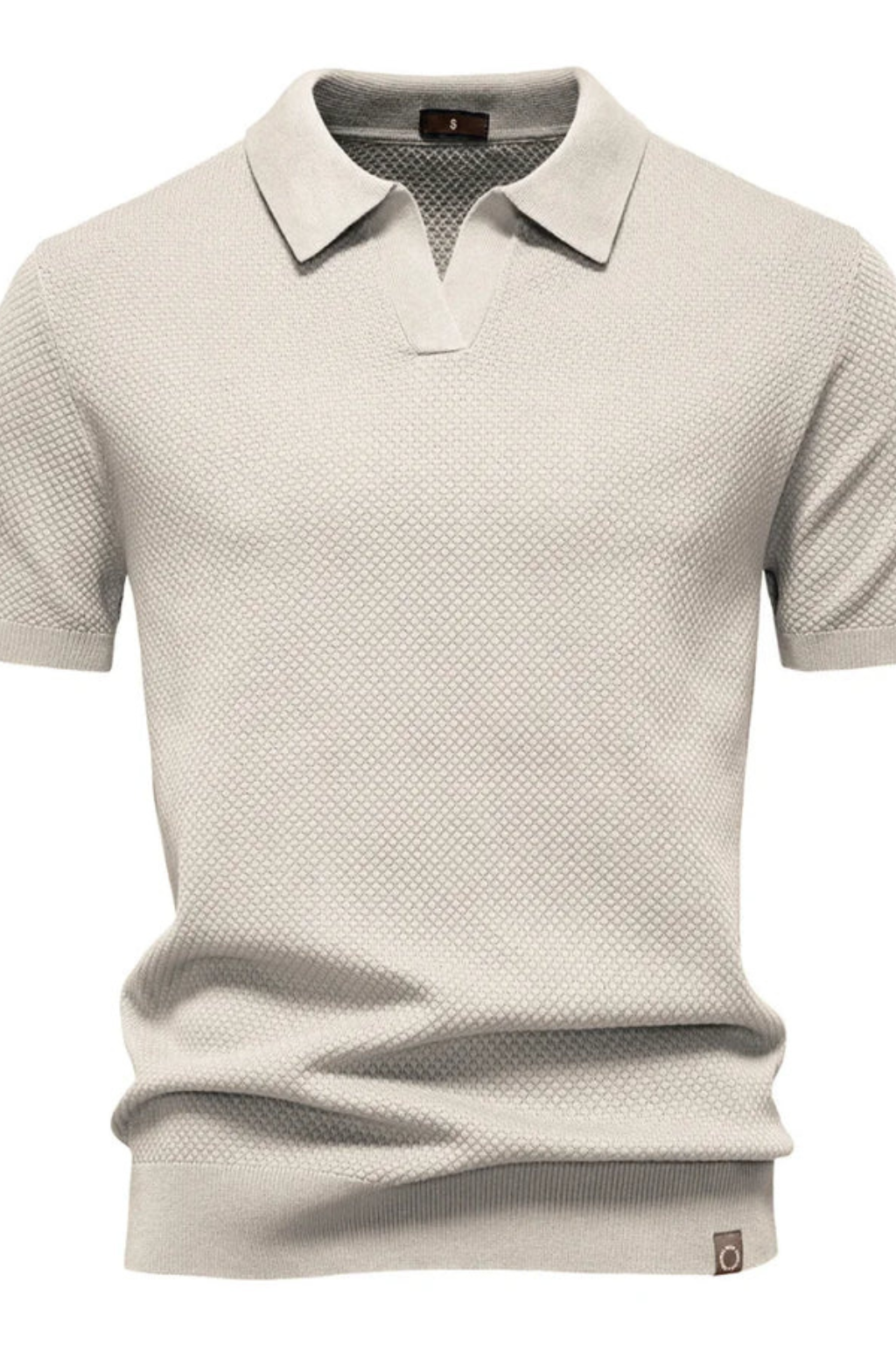 Polo homme maille texturée manches courtes col polo slim casual élégant