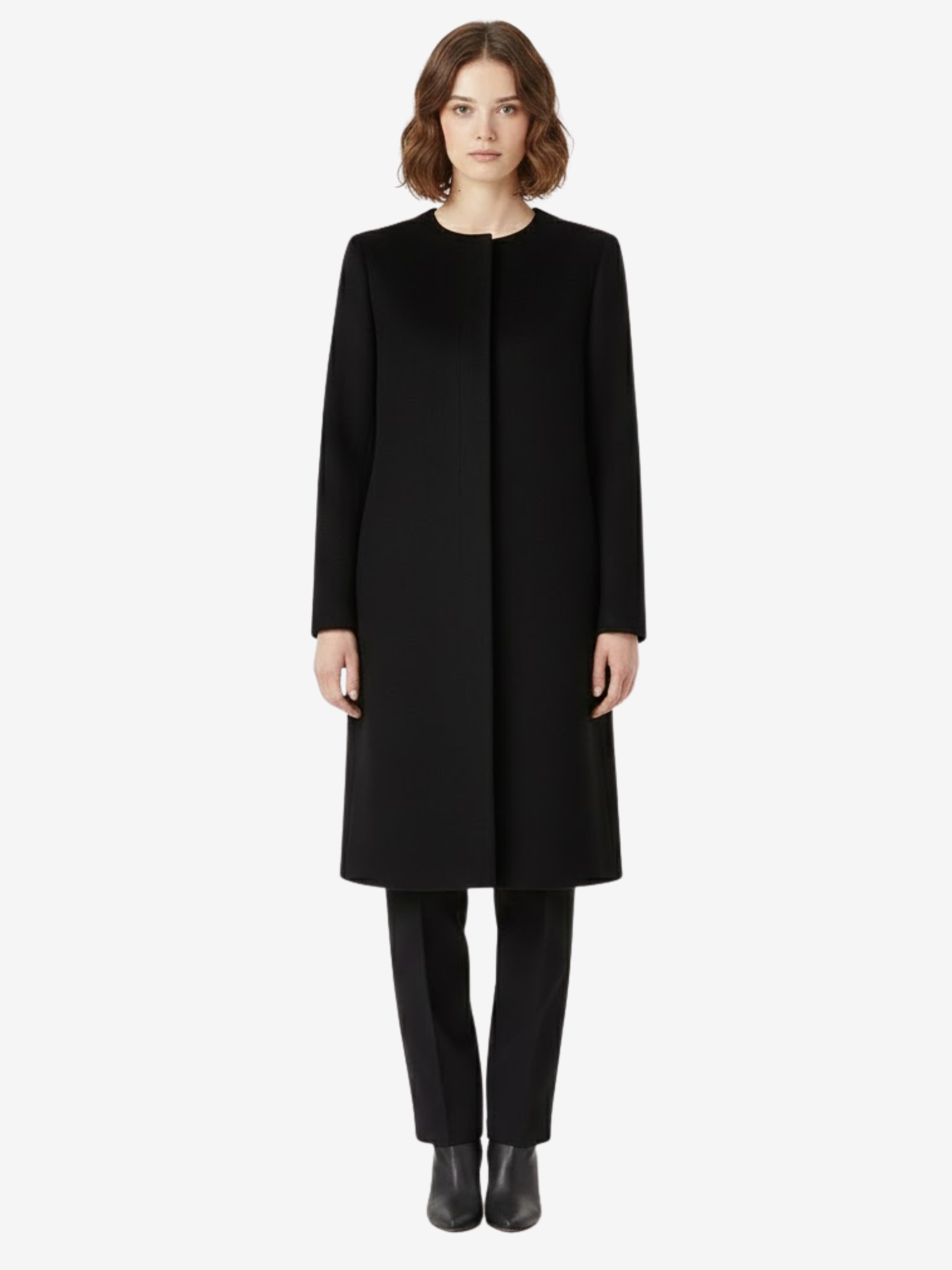 Manteau Femme Long Coupe Droite Élégante