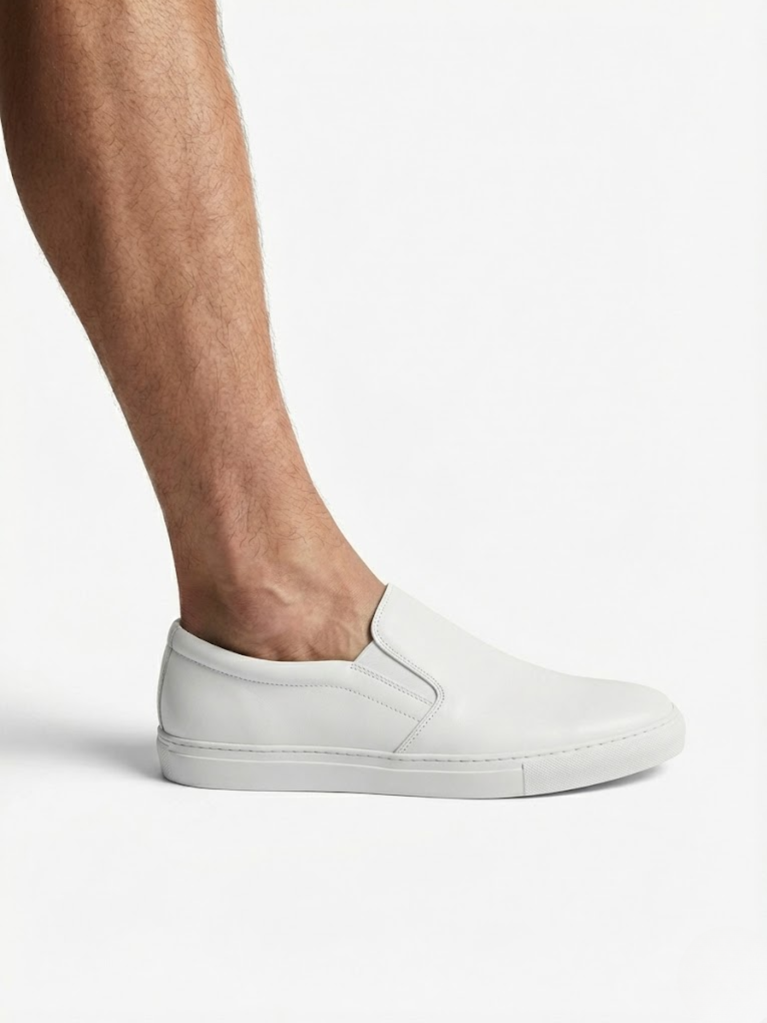 Sneakers Homme Slip-On en Cuir Lisse