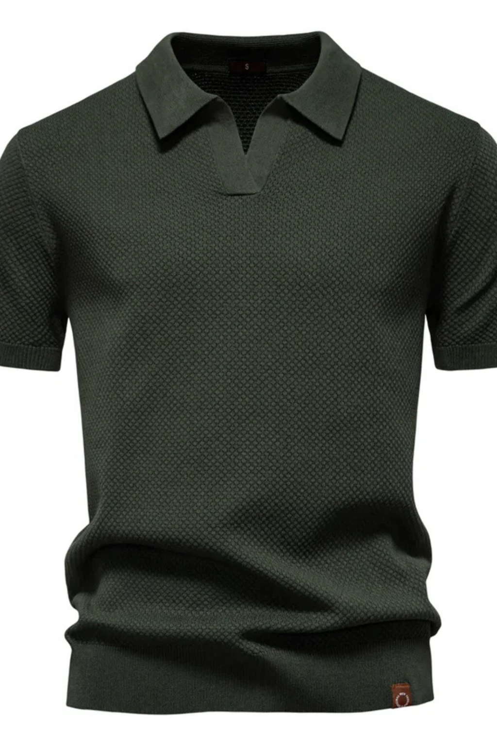 Polo homme maille texturée manches courtes col polo slim casual élégant