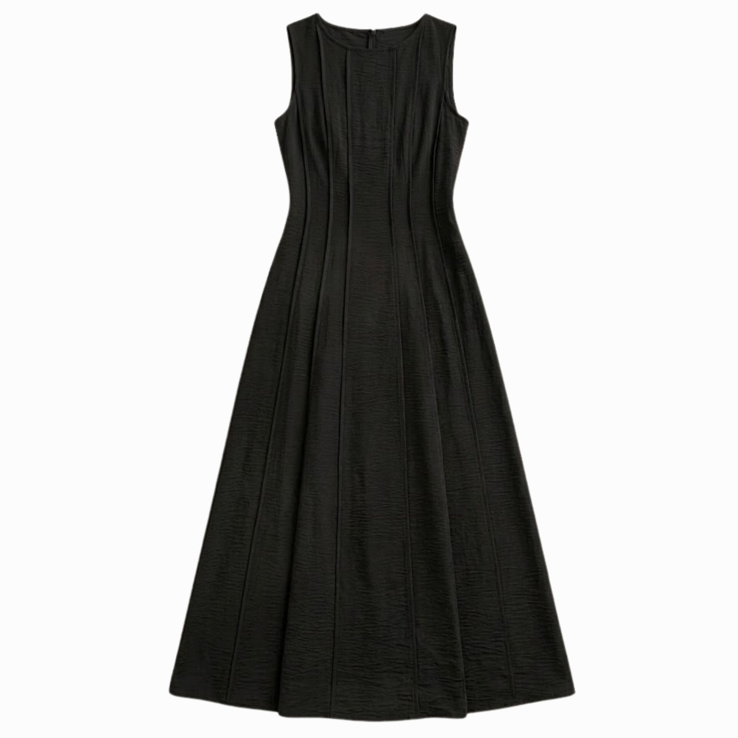 Robe longue femme en lin sans manches taille cintrée coupe évasée
