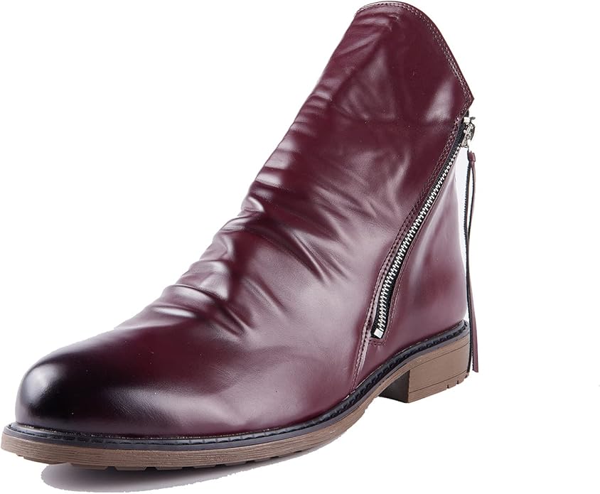 Bottines homme cuir zippées bout rond talon bas