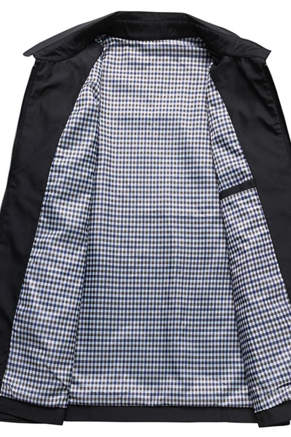 Veste Harrington homme zip col chemise manches longues doublure carreaux casual