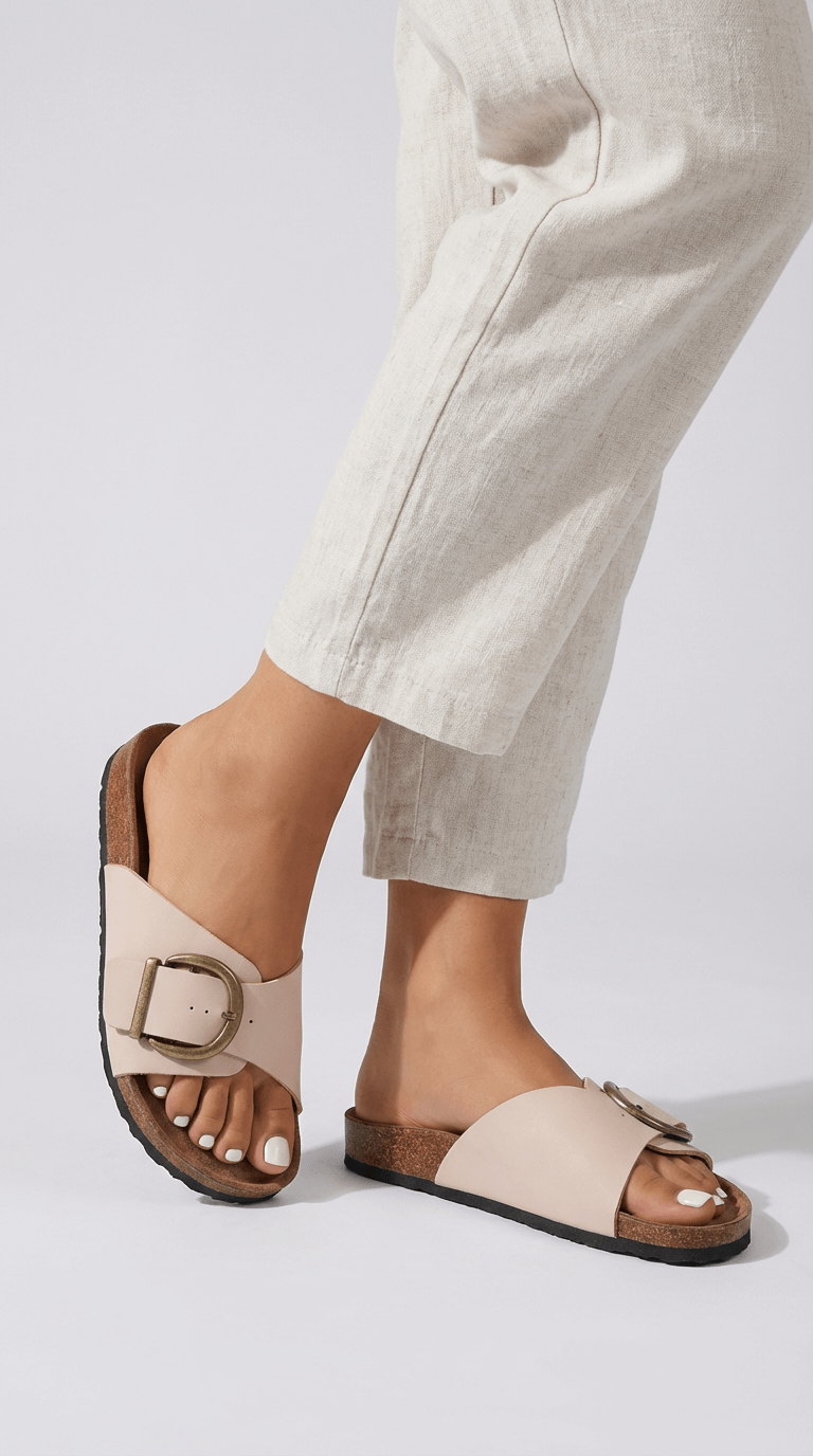 Sandales femme à boucle semelle orthopédique confort mule semelle épaisse été