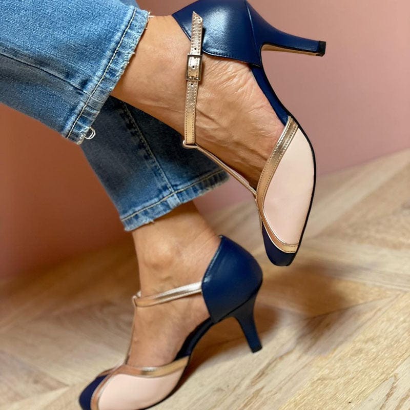 Escarpins femme bride T talon moyen bout rond chaussures habillées élégantes