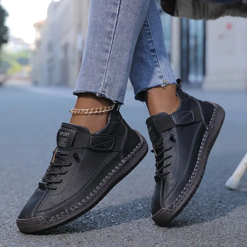 Baskets femme confort à lacets semelle souple soutien de la voûte plantaire