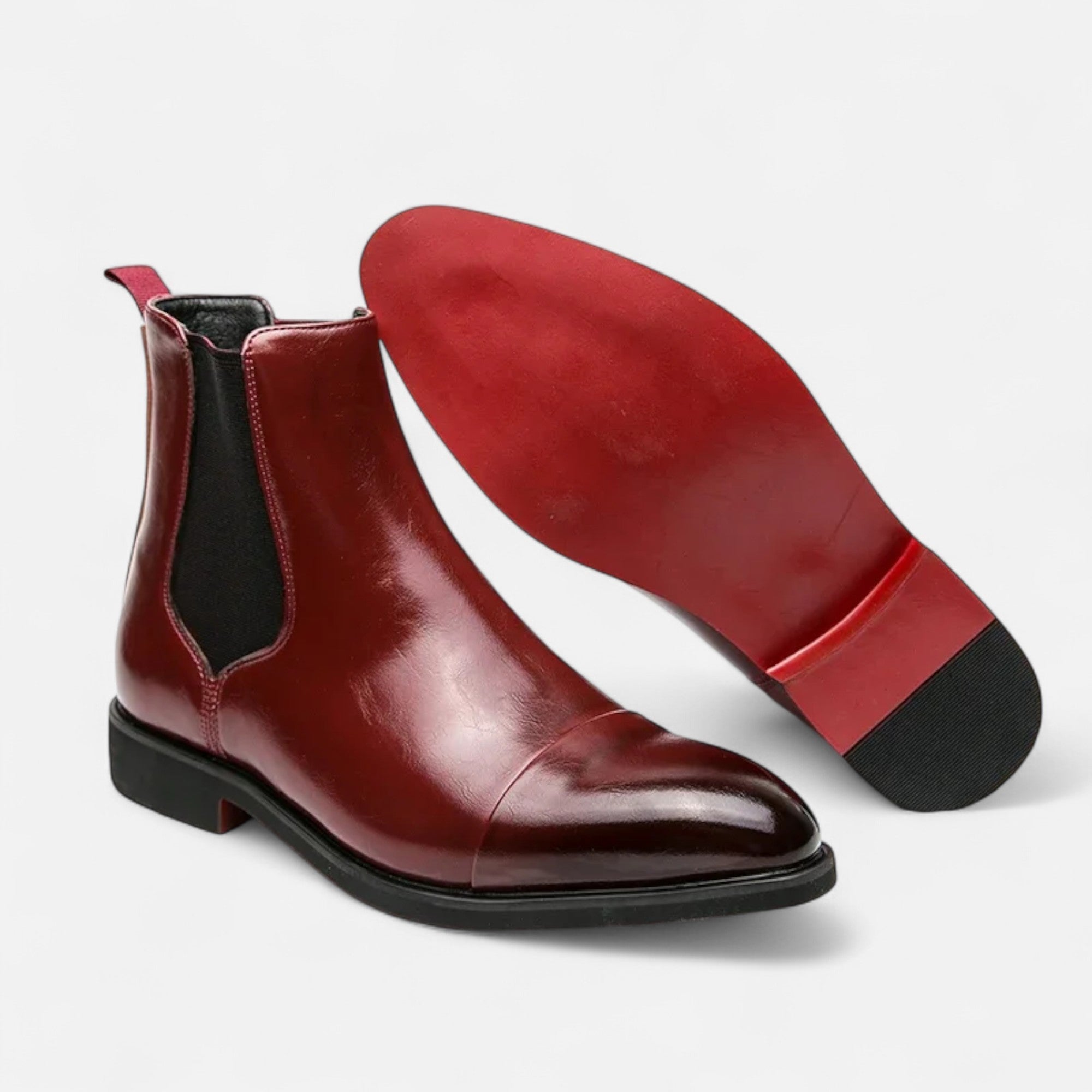 Bottines Chelsea homme cuir bout droit élastiques style habillé