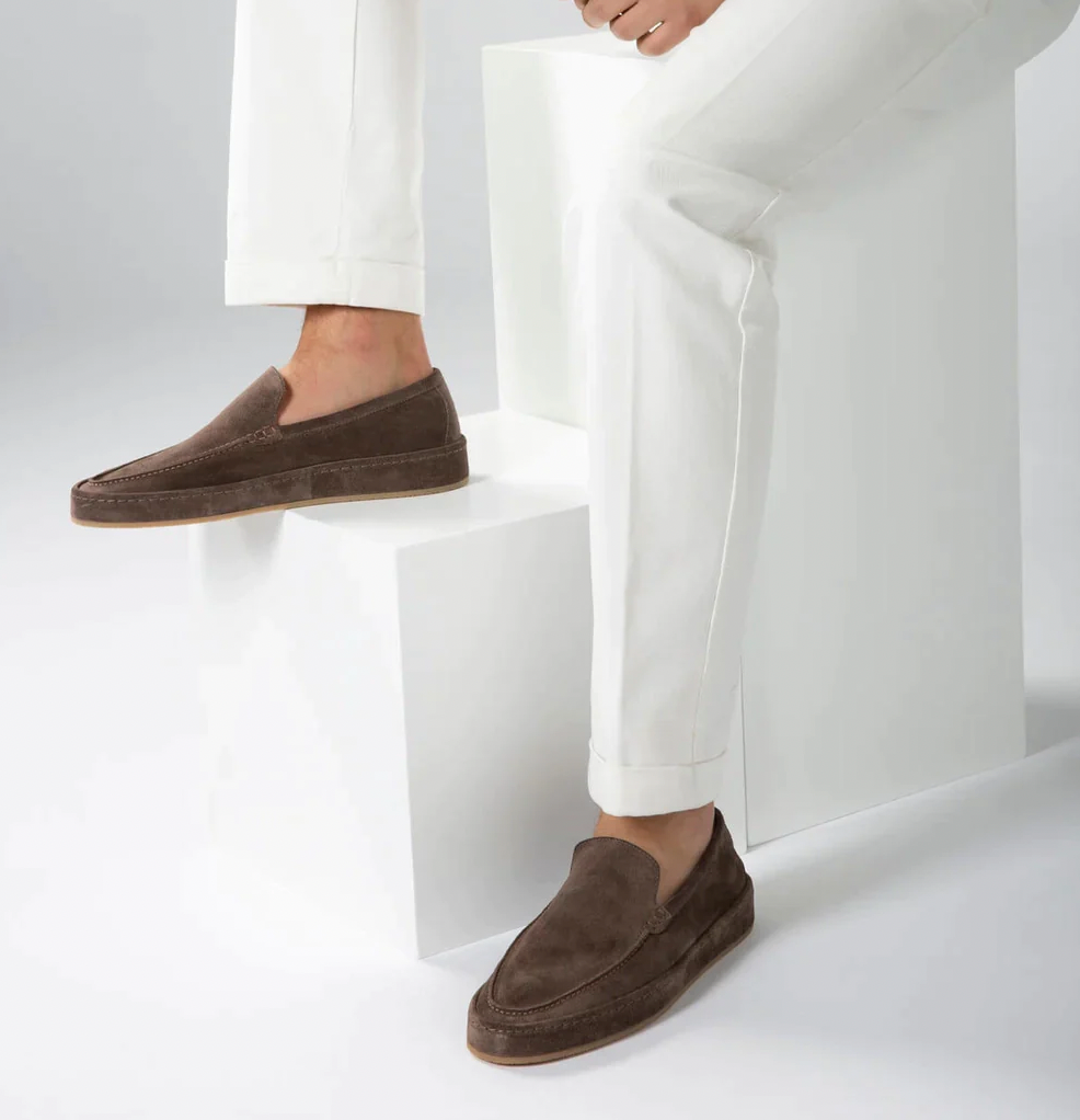 Mocassins homme en daim style casual chic à enfiler semelle confortable