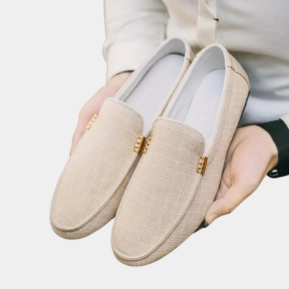 Mocassins homme sans lacets effet lin style casual chic confort été