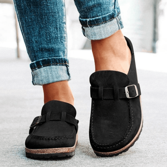 Mocassins femme à boucle semelle confort style sabot casual antidérapant
