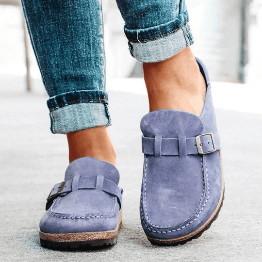 Mocassins femme à boucle semelle confort style sabot casual antidérapant