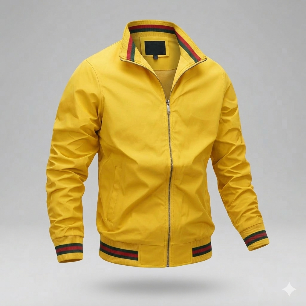 Blouson homme léger d’été zippé style casual col montant