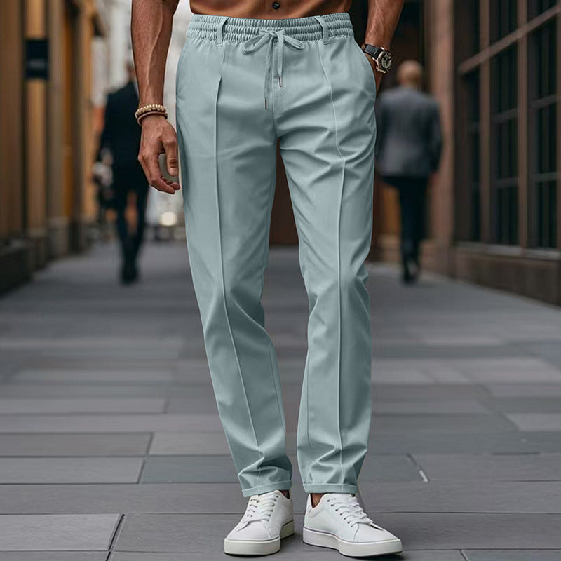 Pantalon homme chino stretch taille élastique cordon coupe slim