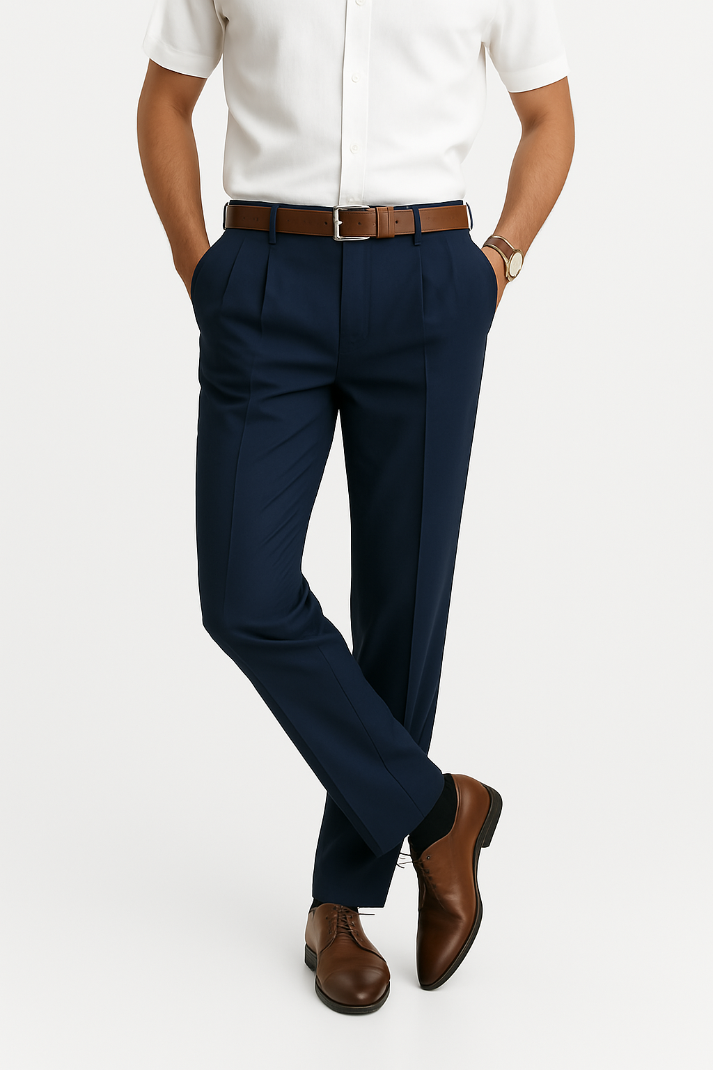 Pantalon costume homme coupe ajustée tailleur business élégant ville