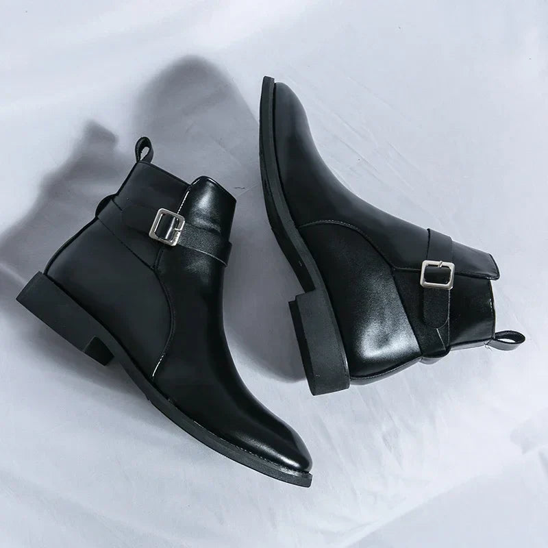 Bottines Chelsea homme zip latéral élégantes bout pointu usage quotidien