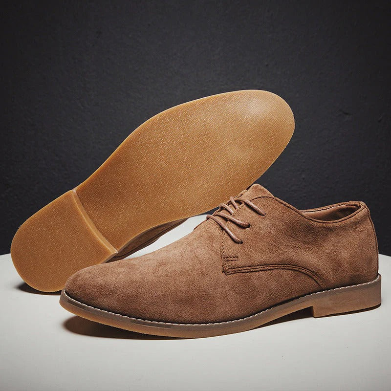 Chaussures oxford homme daim à lacets bout rond mariage