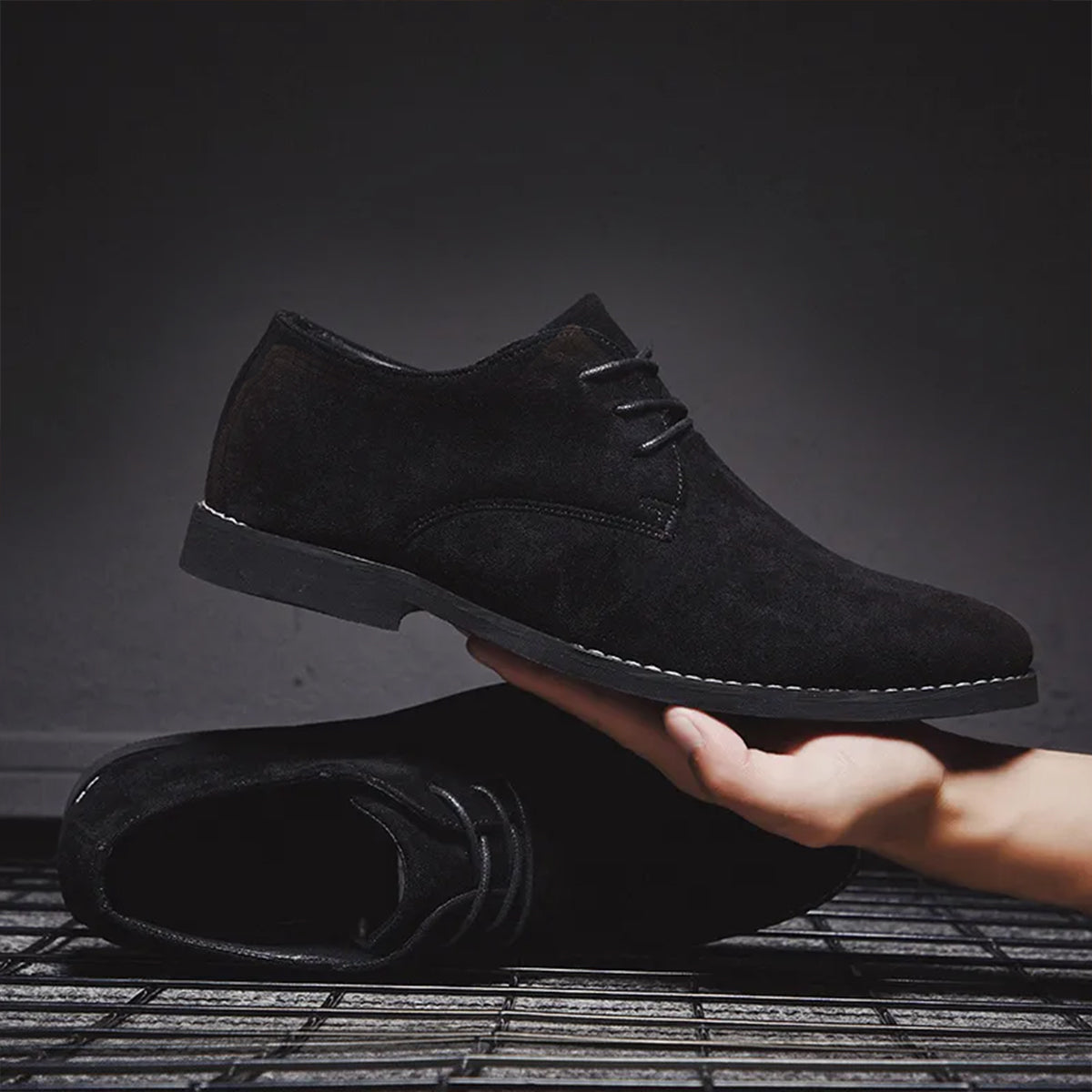 Chaussures oxford homme daim à lacets bout rond mariage