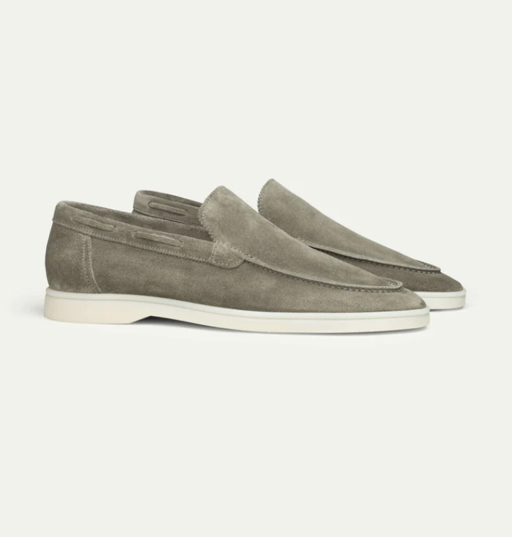 Mocassins homme slip-on daim semelle souple style casual