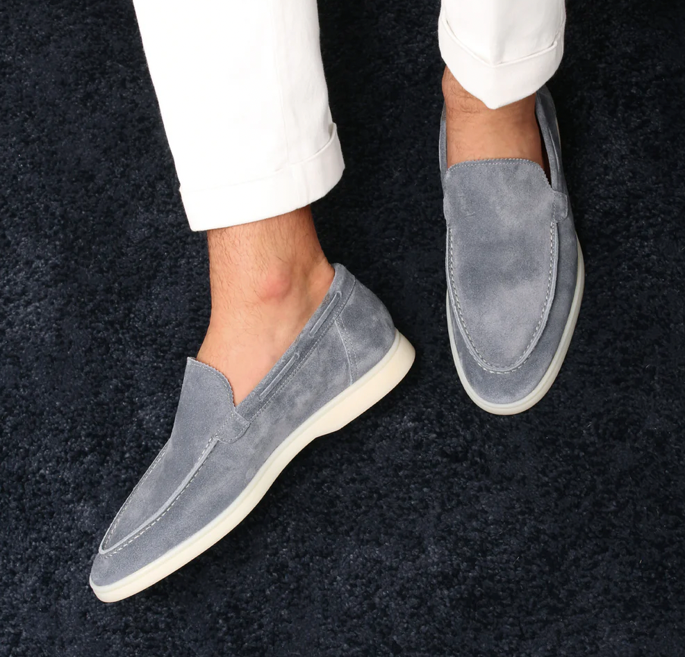 Mocassins homme slip-on daim semelle souple style casual