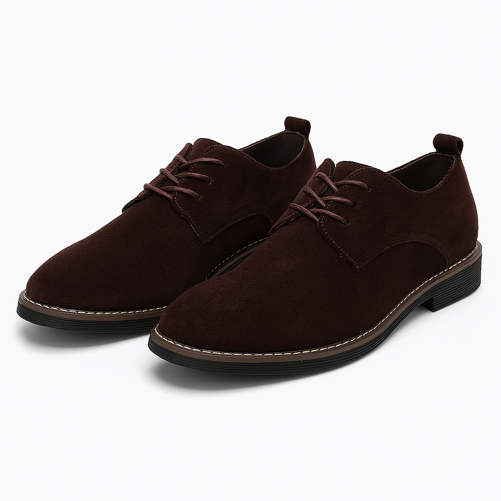 Chaussures derby homme daim à lacets bout rond casual