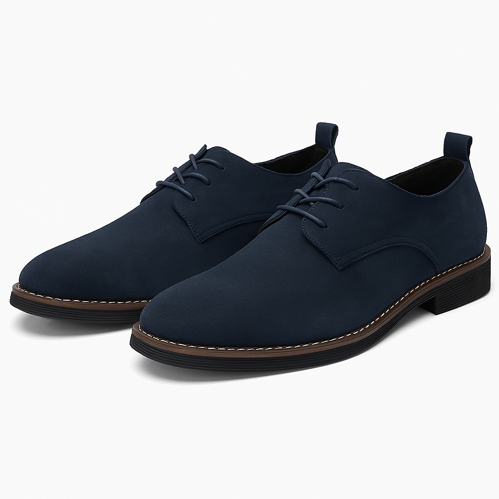 Chaussures derby homme daim à lacets bout rond casual