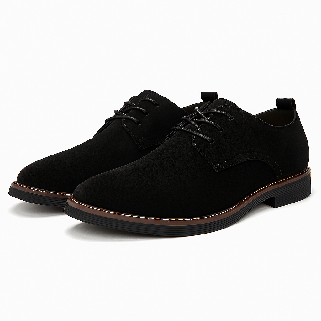 Chaussures derby homme daim à lacets bout rond casual