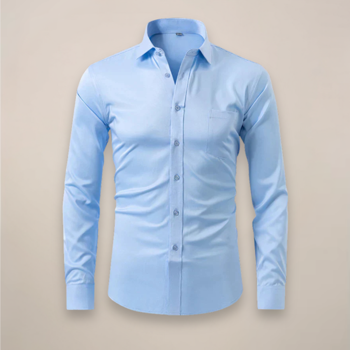 Chemise homme manches longues coupe ajustée sans repassage col classique