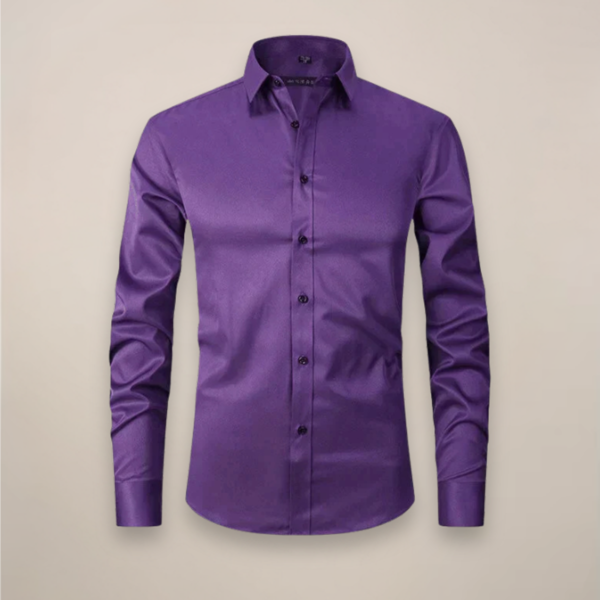 Chemise homme manches longues coupe ajustée sans repassage col classique
