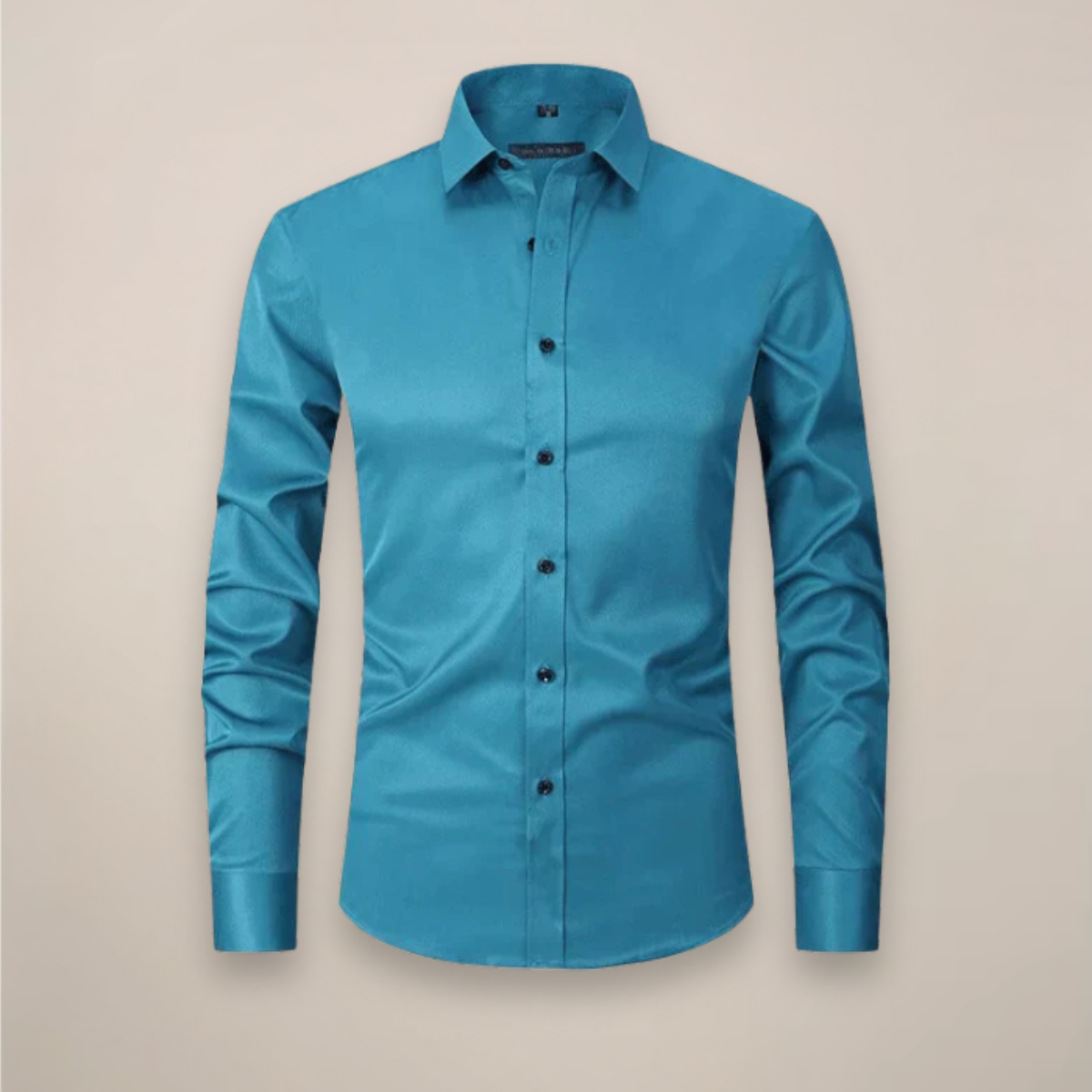 Chemise homme manches longues coupe ajustée sans repassage col classique