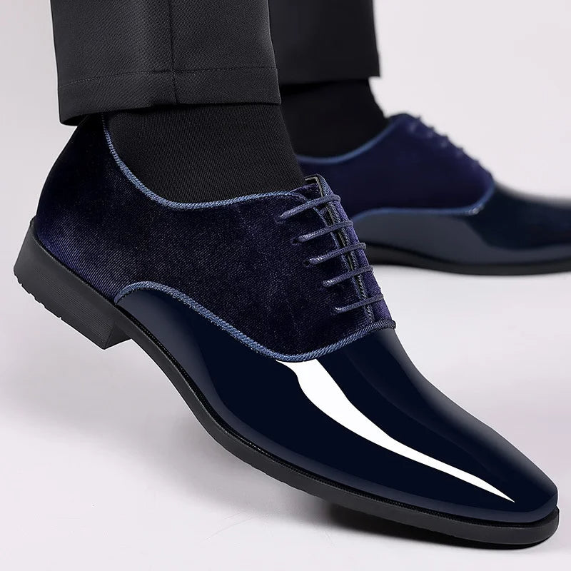 Chaussures oxford homme verni lacets élégantes style formel contraste texture