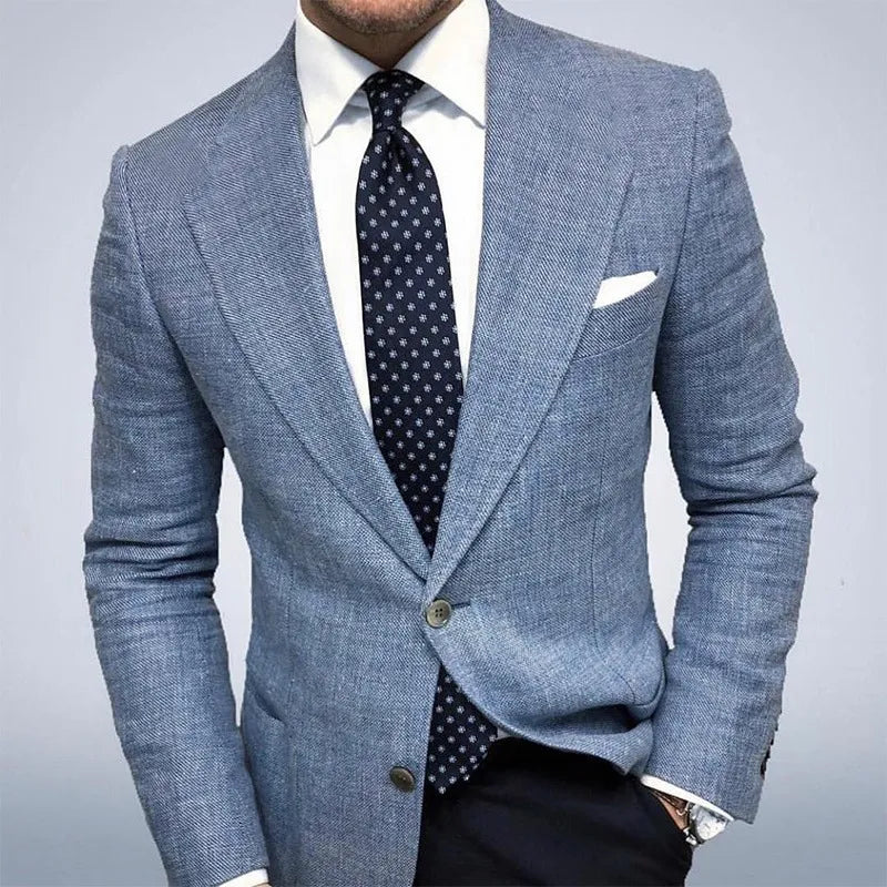 Blazer homme texturé coupe slim style business casual pour mariage et bureau