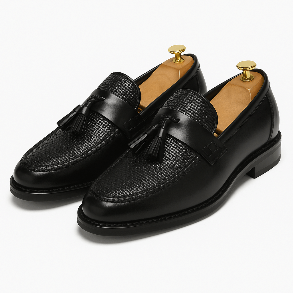 Mocassins homme à pampilles cuir slip-on style classique élégant