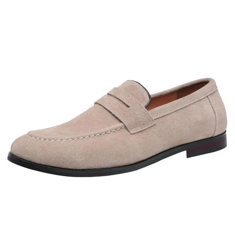 Mocassins homme effet daim style loafers casual chic semelle élégante