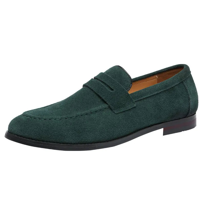 Mocassins homme effet daim style loafers casual chic semelle élégante