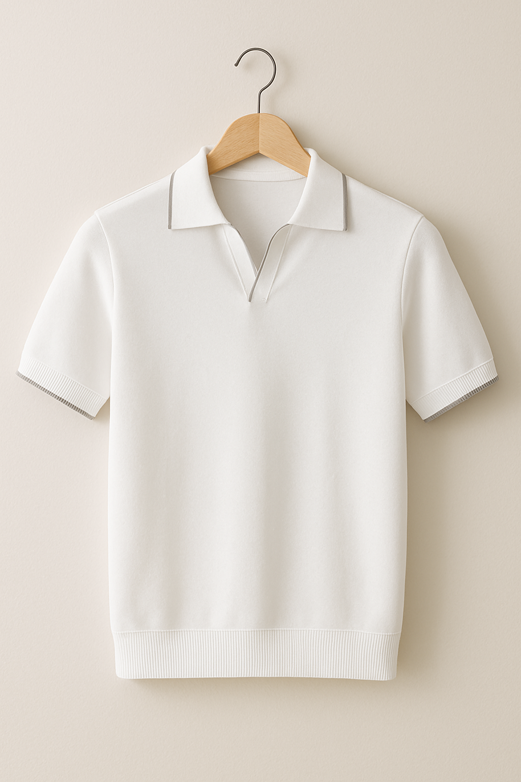 Polo homme manches courtes coupe ajustée col contrasté élégant