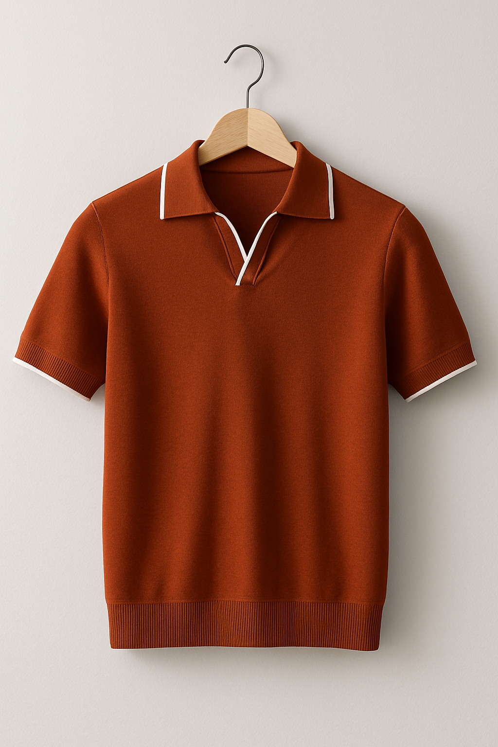 Polo homme manches courtes coupe ajustée col contrasté élégant
