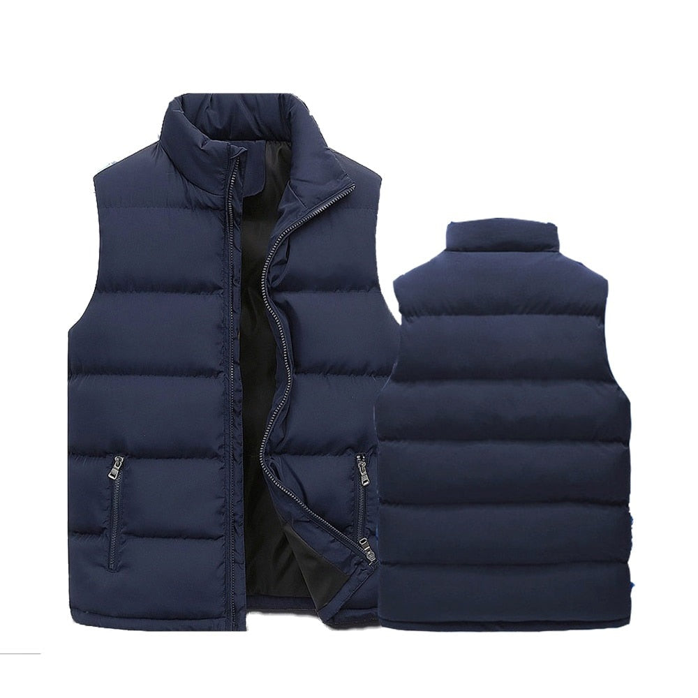Doudoune sans manches homme matelassée zippée col montant style hiver