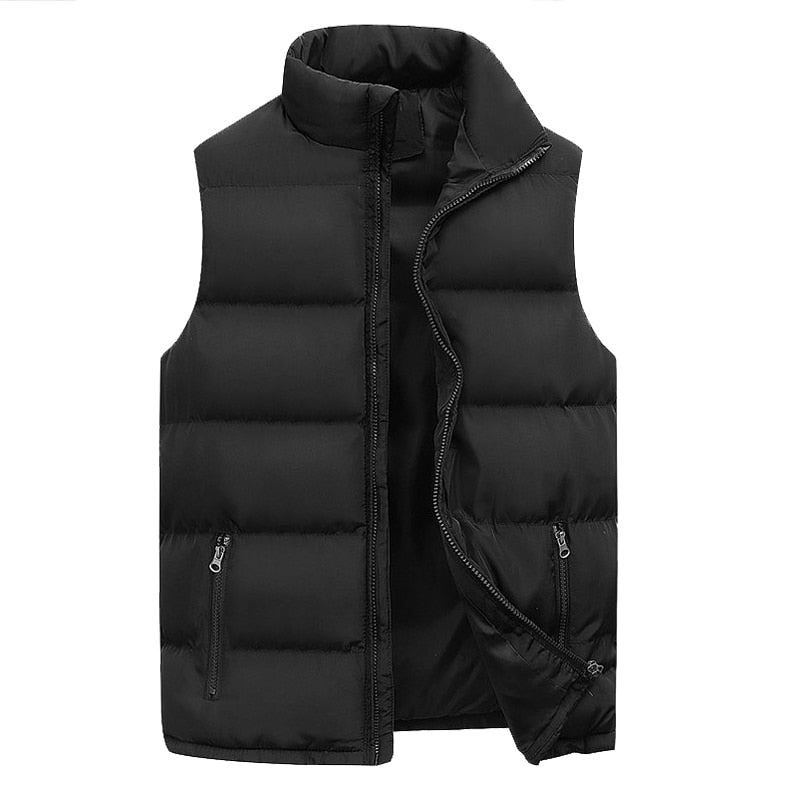 Doudoune sans manches homme matelassée zippée col montant style hiver