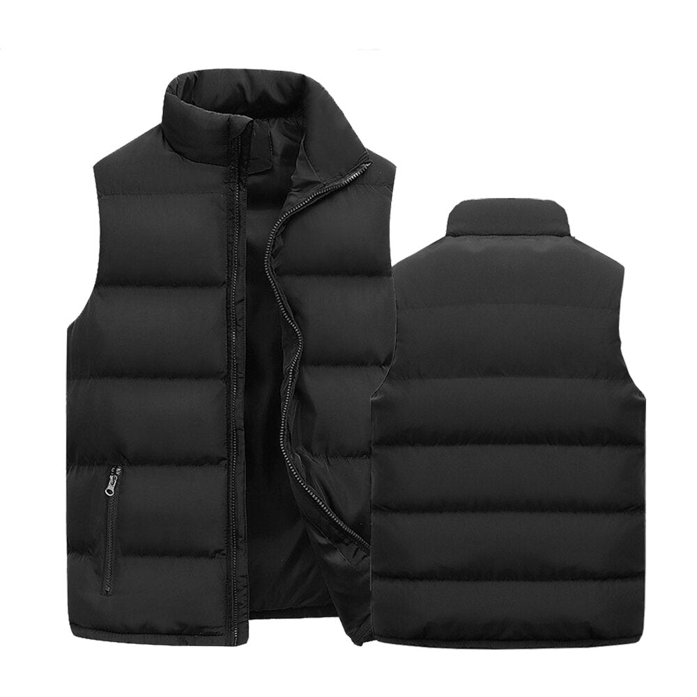 Doudoune sans manches homme matelassée zippée col montant style hiver