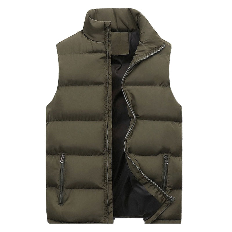 Doudoune sans manches homme matelassée zippée col montant style hiver