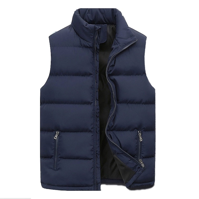 Doudoune sans manches homme matelassée zippée col montant style hiver