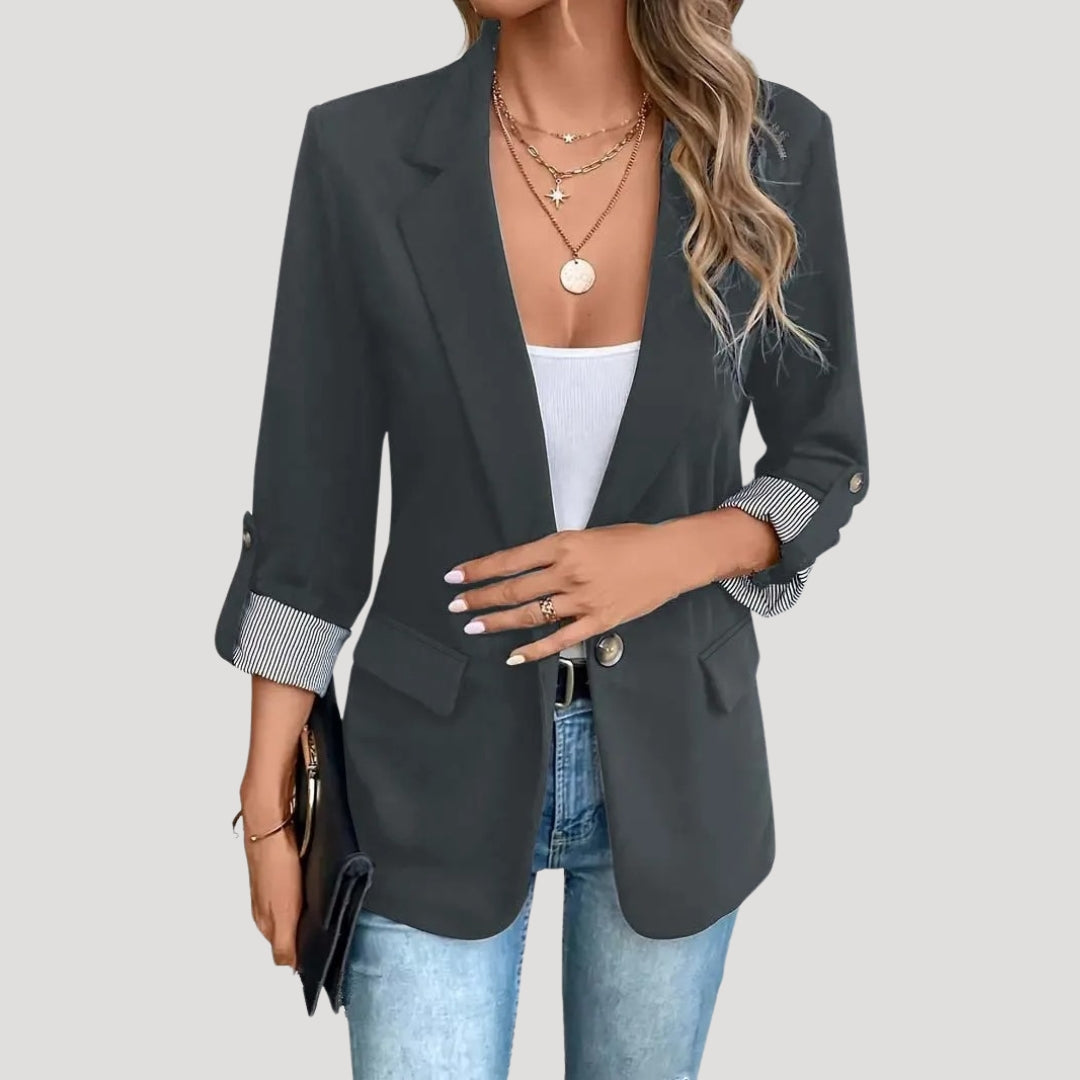 Blazer femme coupe cintrée manches retroussables blazer élégant