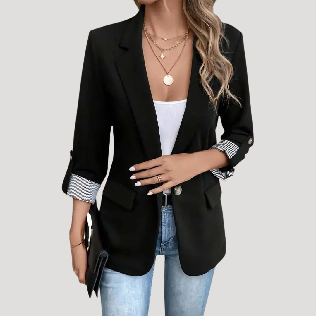 Blazer femme coupe cintrée manches retroussables blazer élégant