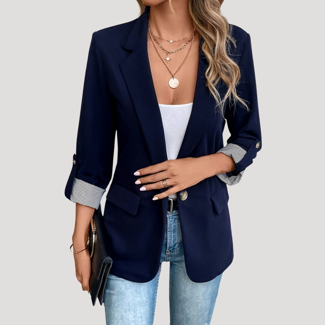 Blazer femme coupe cintrée manches retroussables blazer élégant
