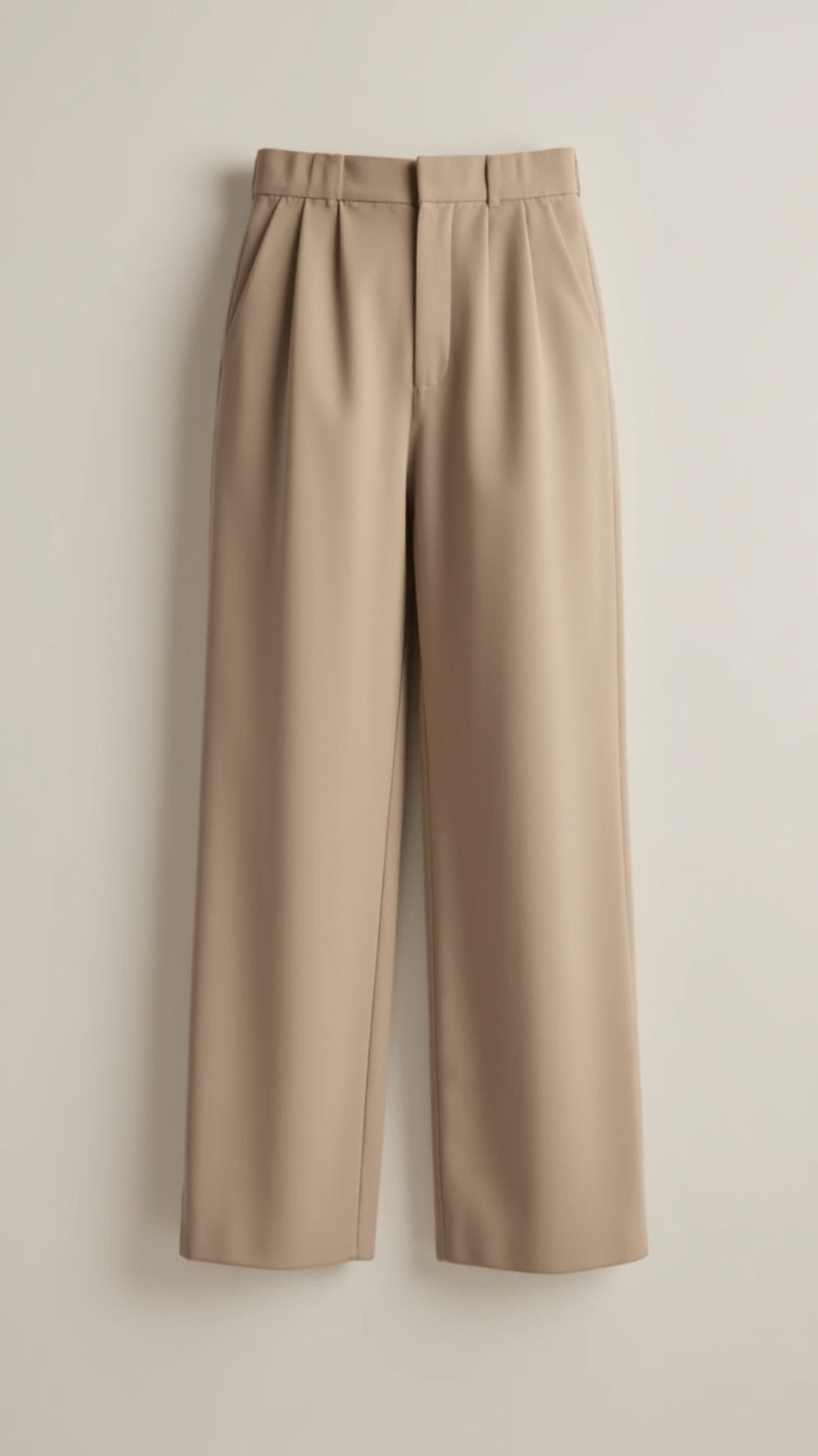Pantalon femme taille haute large plissé coupe large élégant
