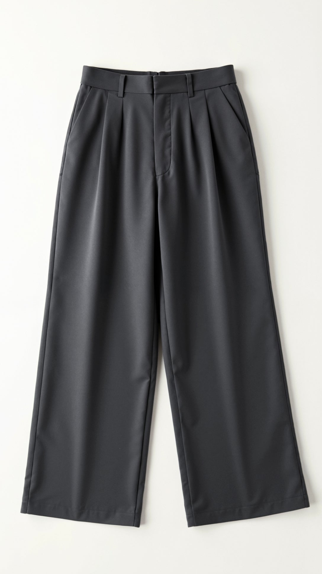 Pantalon femme taille haute large plissé coupe large élégant