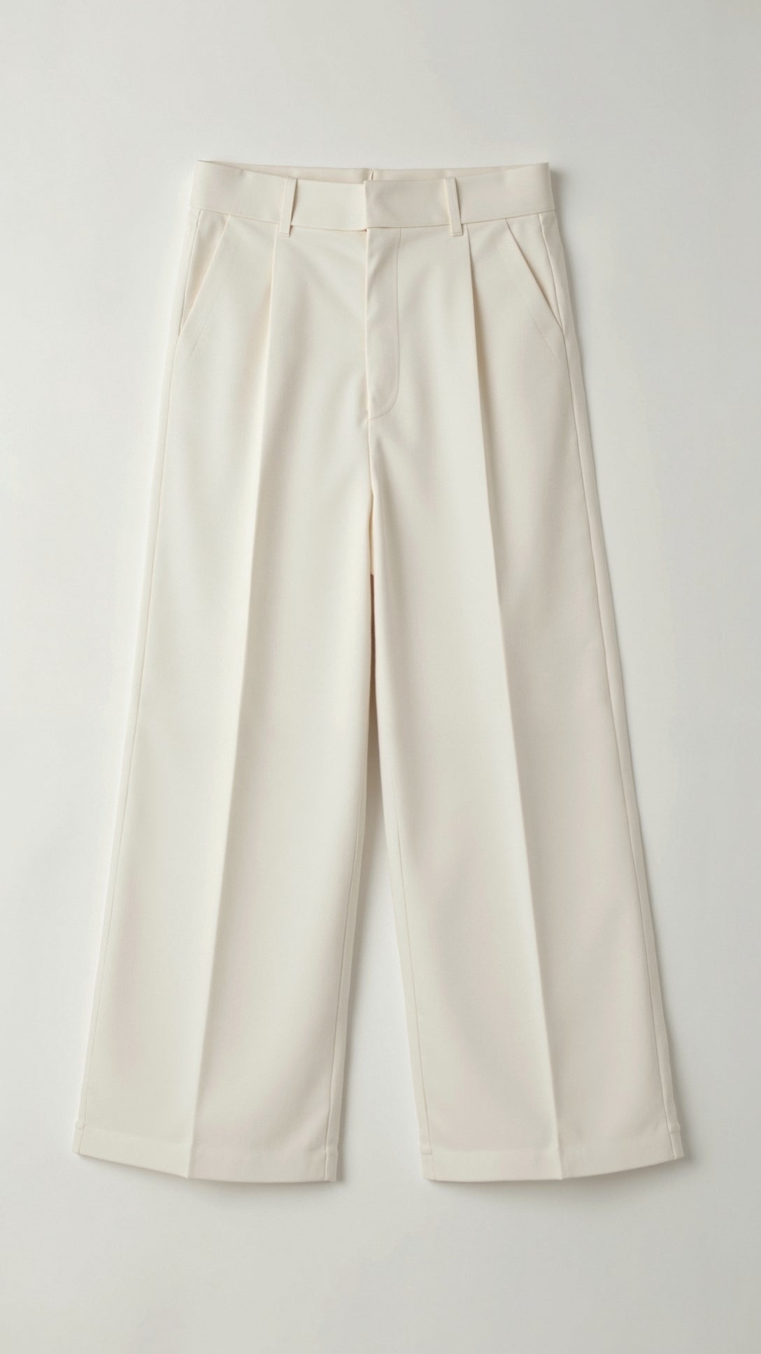 Pantalon femme taille haute large plissé coupe large élégant