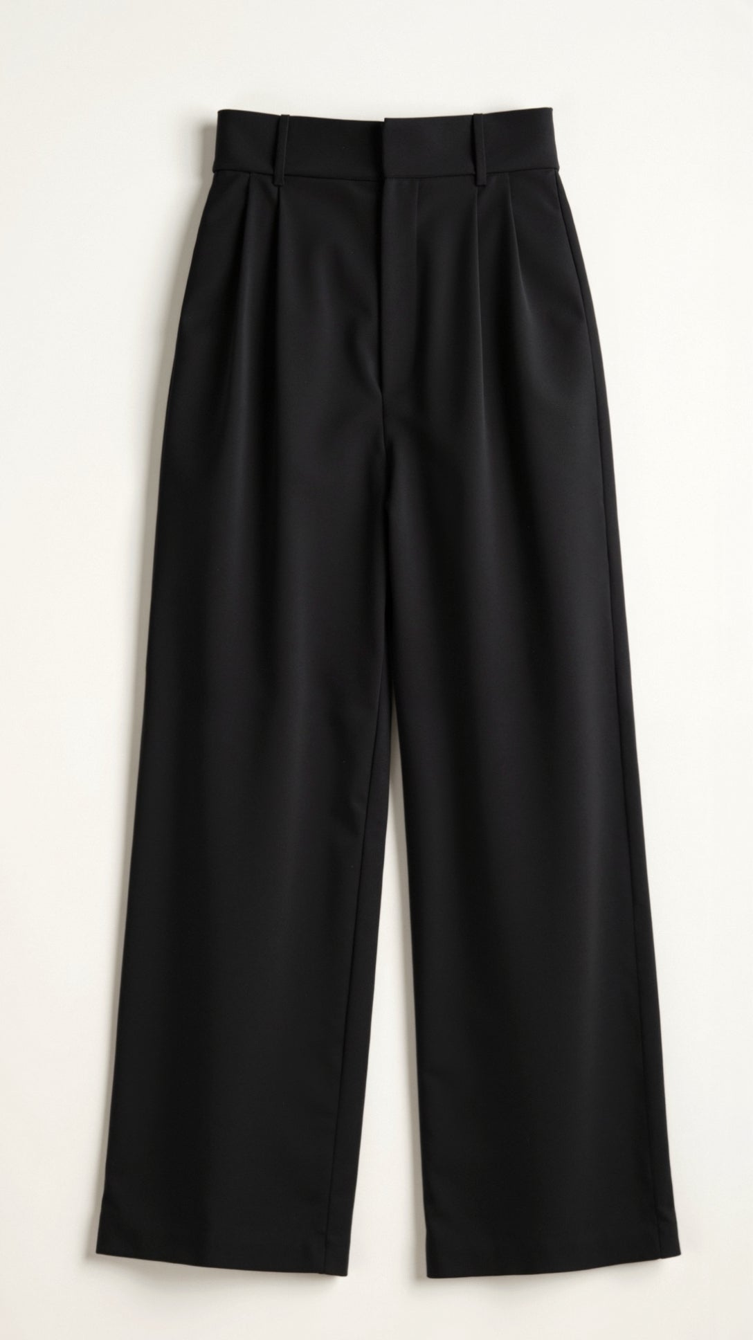 Pantalon femme taille haute large plissé coupe large élégant
